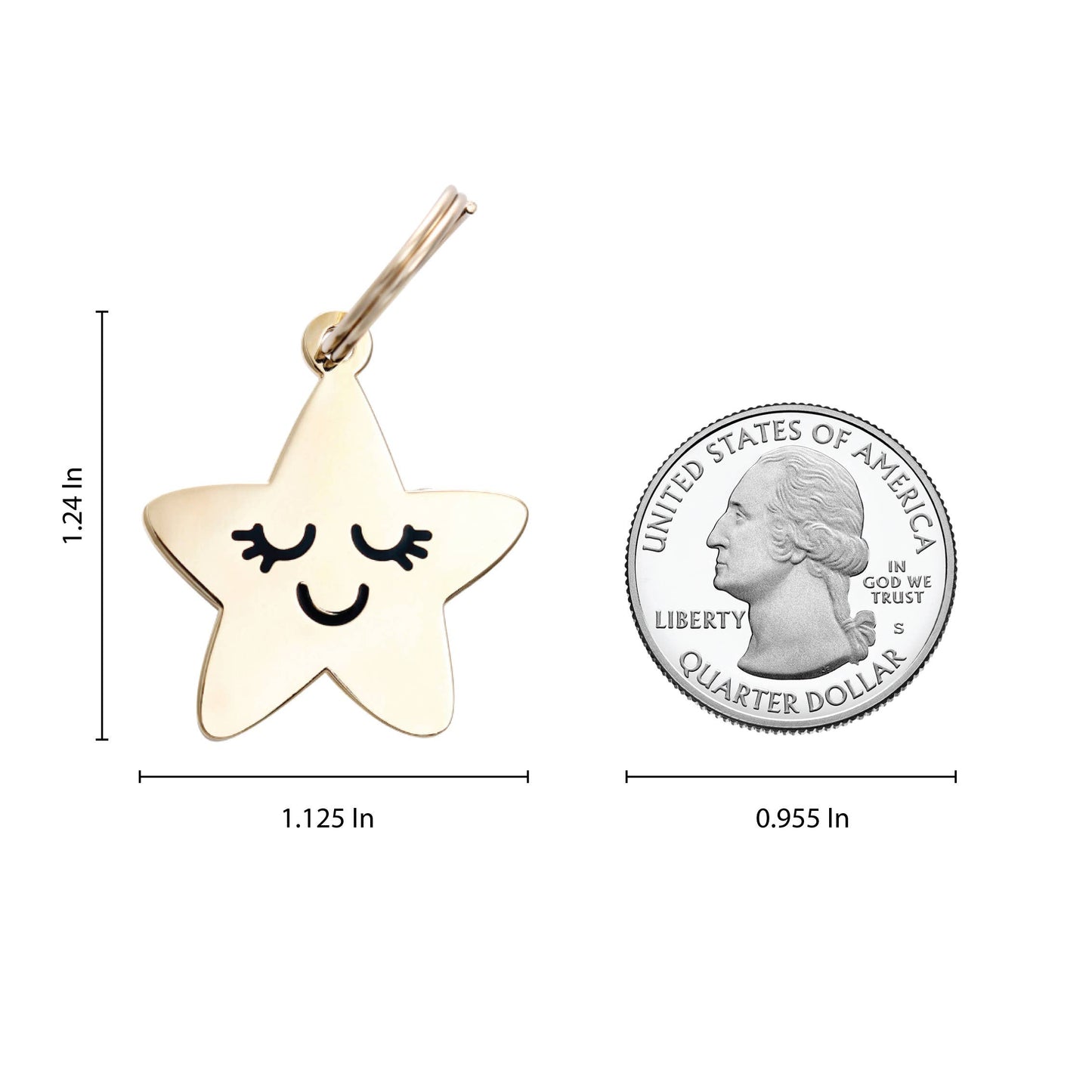 Smiling Star Pet ID Tag Includes Free Engraving