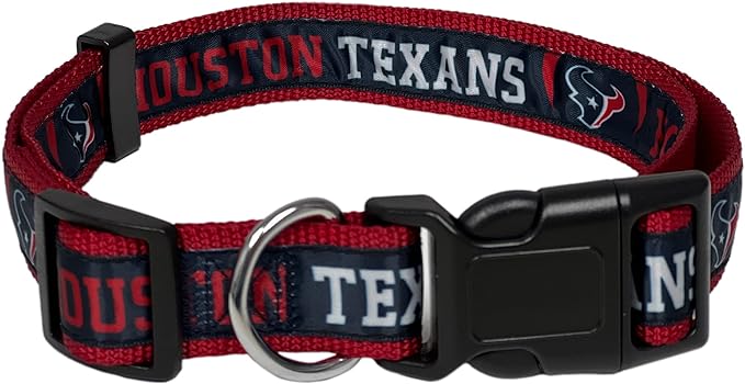 Heavy-Duty NFL Houston Texans Dog Collar - Officially Licensed Pet Gear
