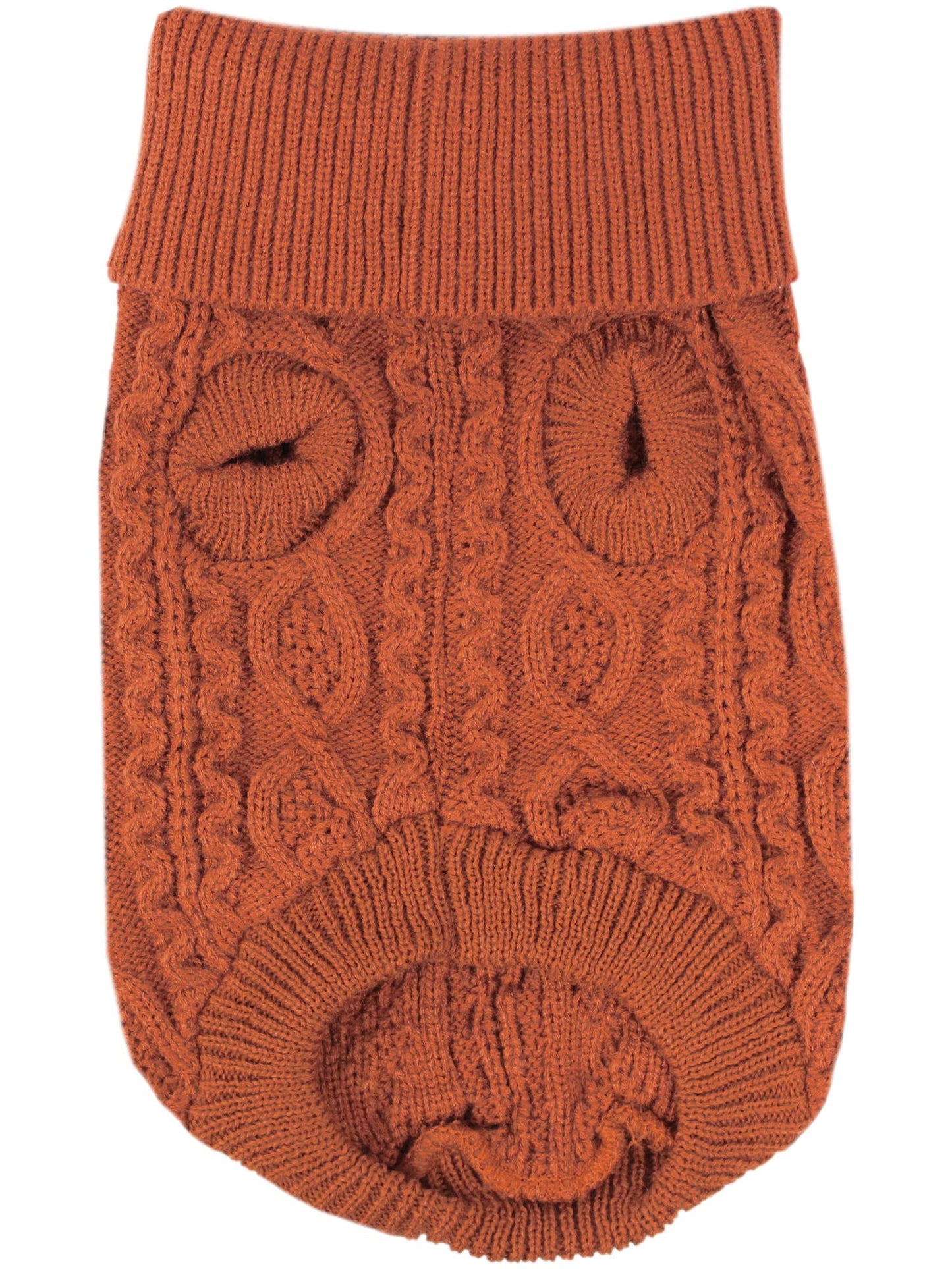 Cable Knit Sweater Terracotta – Trendy Winter Pet Wear