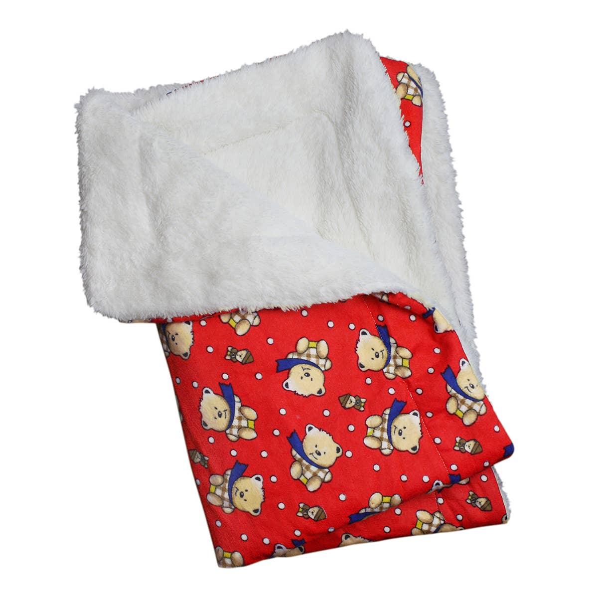 Double Layered Winter Bear Flannel/Ultra-Plush Blanket