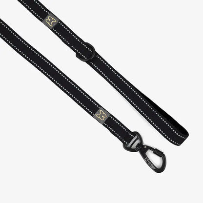 NANDOG Anti-Push Sport Dog Leash With Neoprene Handle -BLACK