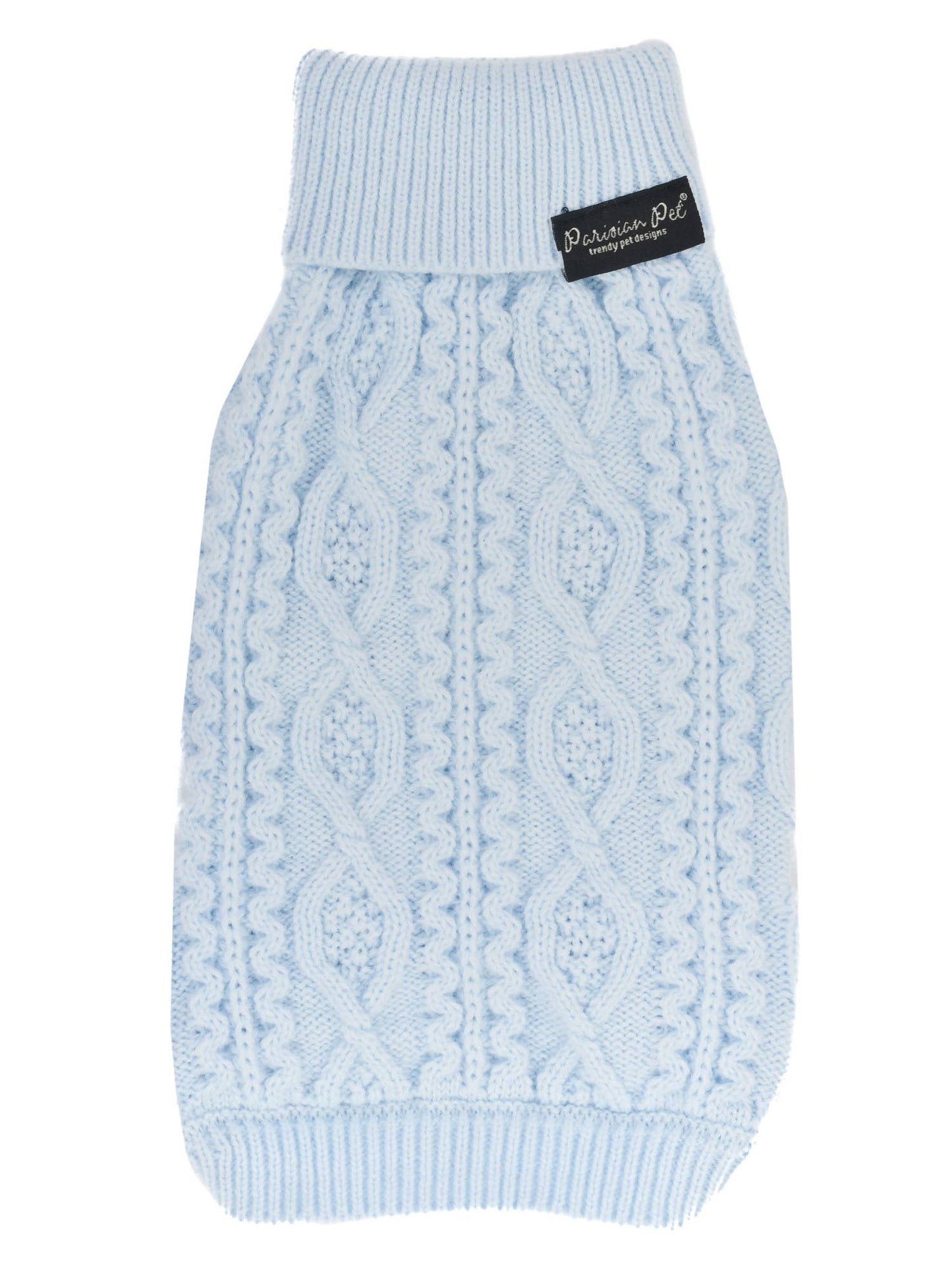 Cable Knit Sweater Powder Blue – Soft & Warm Dog Apparel