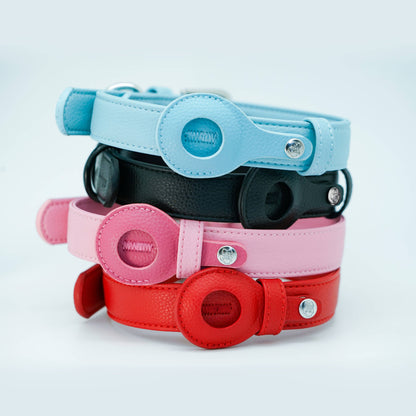 Silver-Powered Freshness Microfiber Vegan Leather AirTag Dog Collar