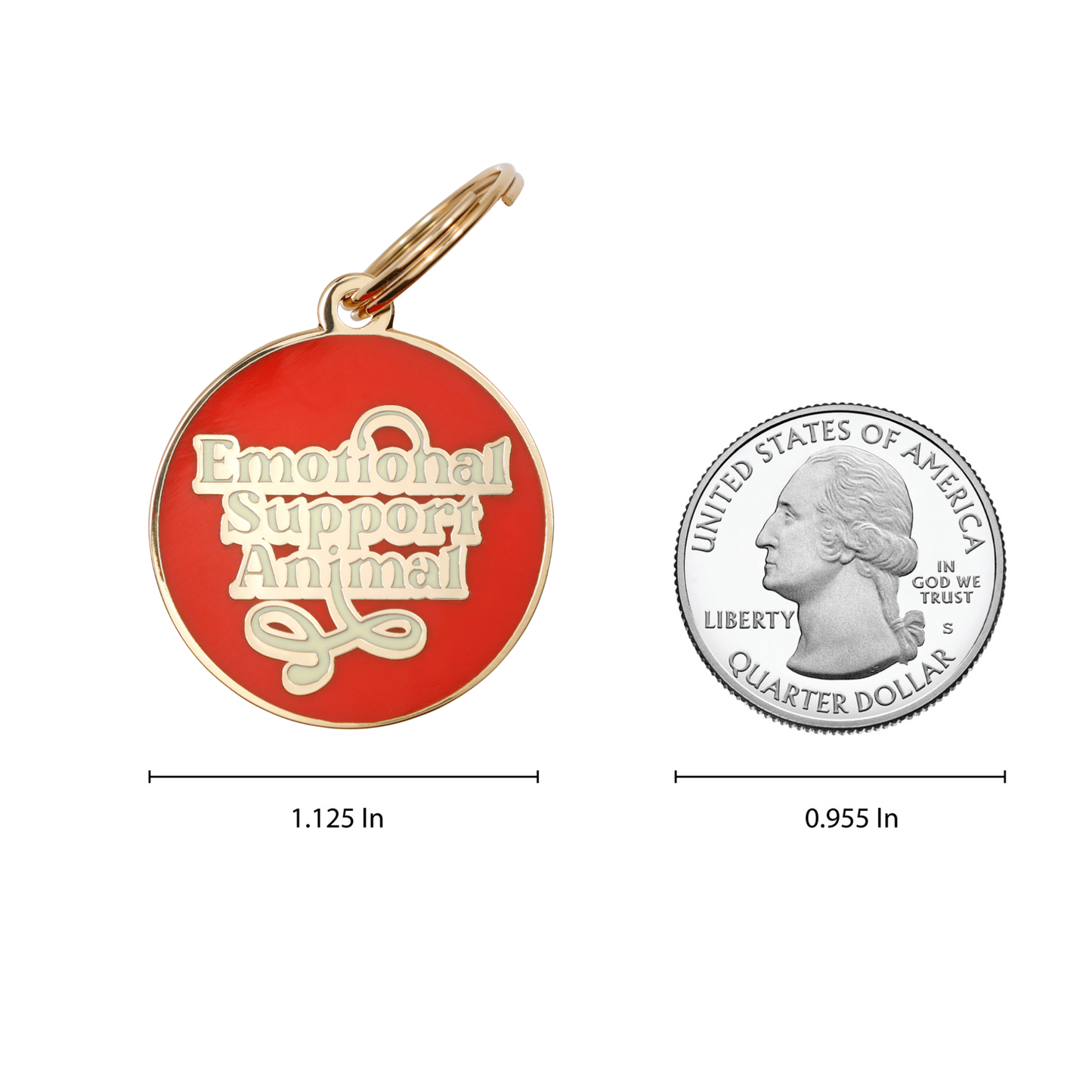 Emotional Support Animal Pet ID Tag Free Engraving