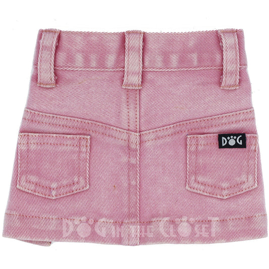 Adorable Pink Jane Denim Dog Skirt, Velcro Closure, Perfect for Stylish Pups