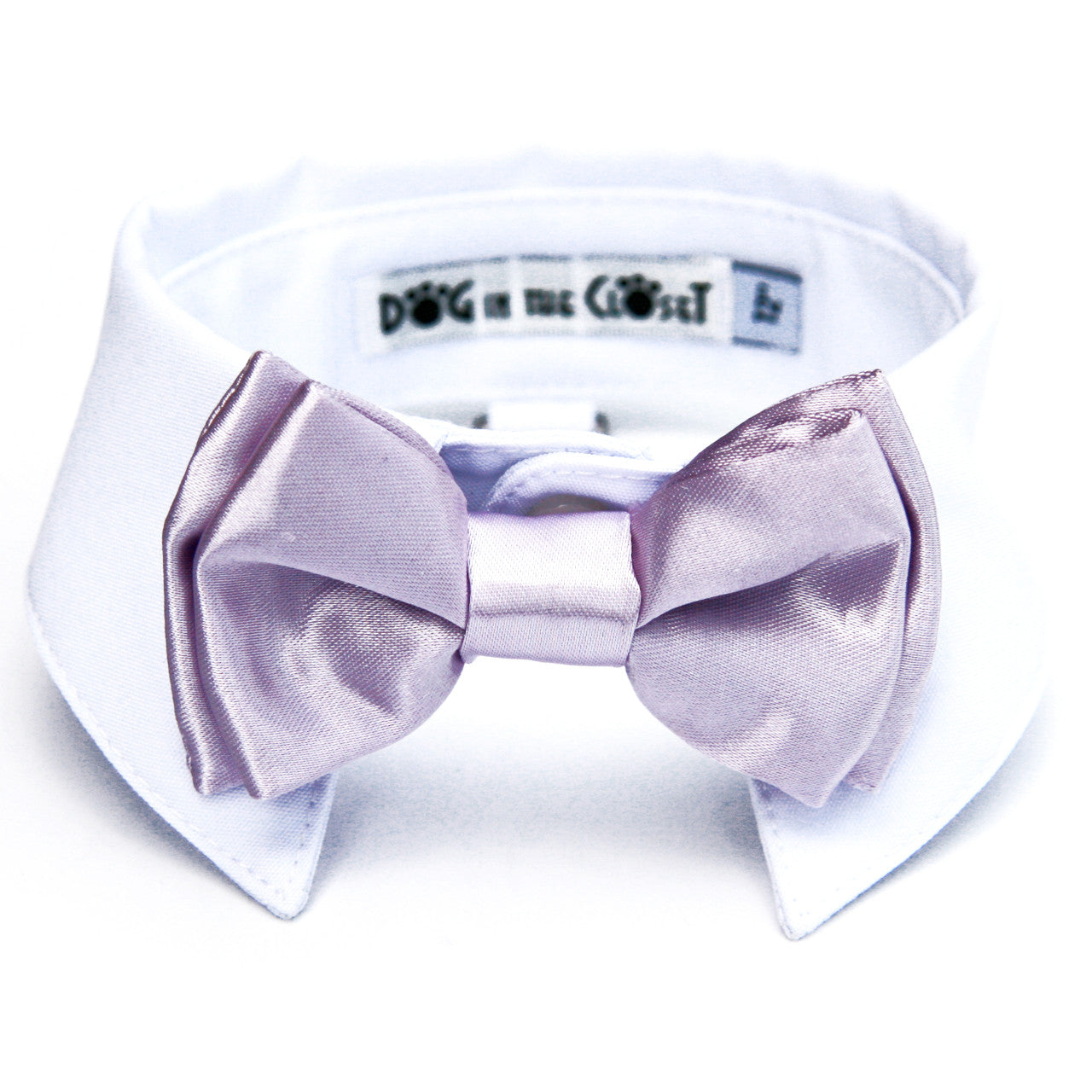 Stylish White Dog Shirt Collar with Lilac Bow Tie for Every Occasion