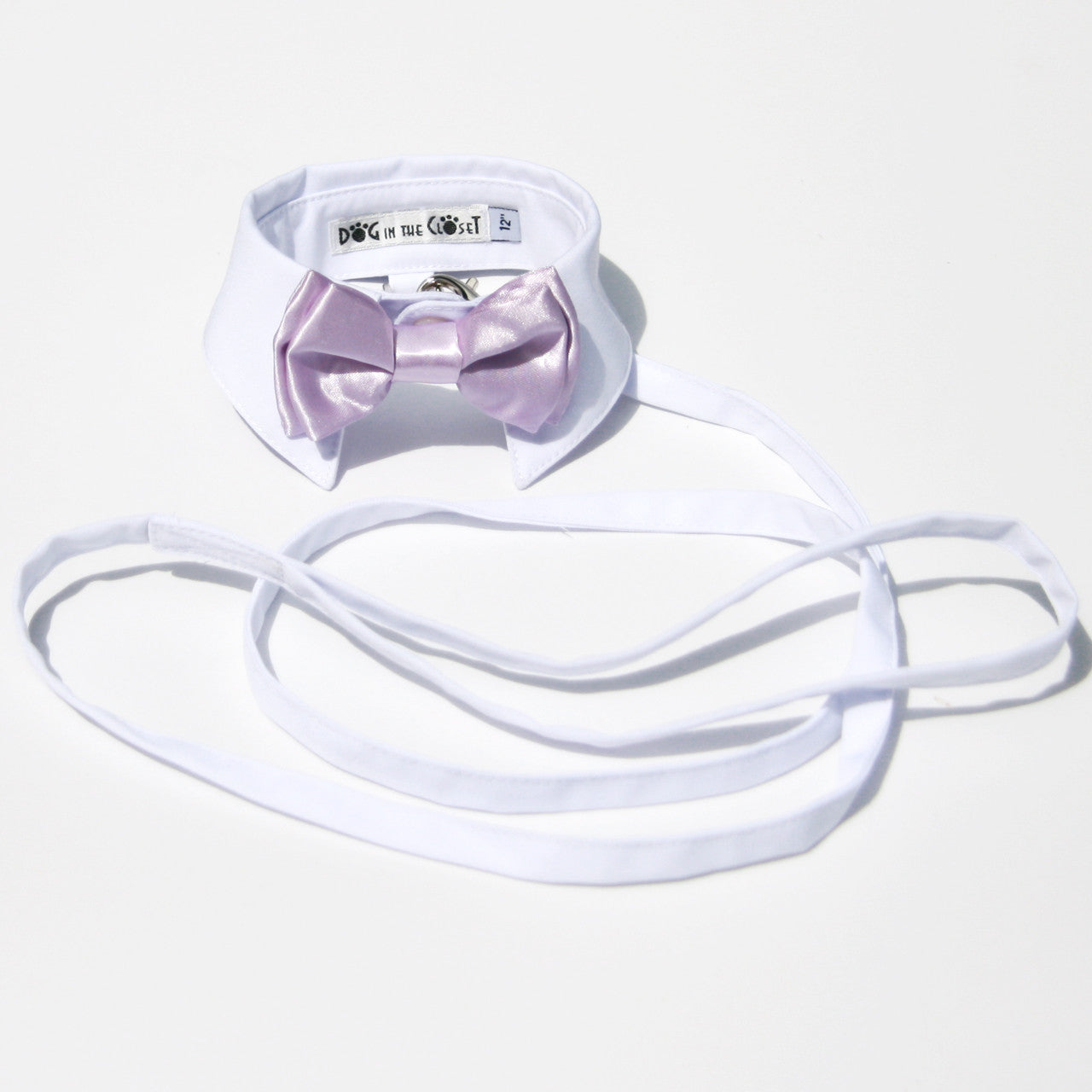 Stylish White Dog Shirt Collar with Lilac Bow Tie for Every Occasion