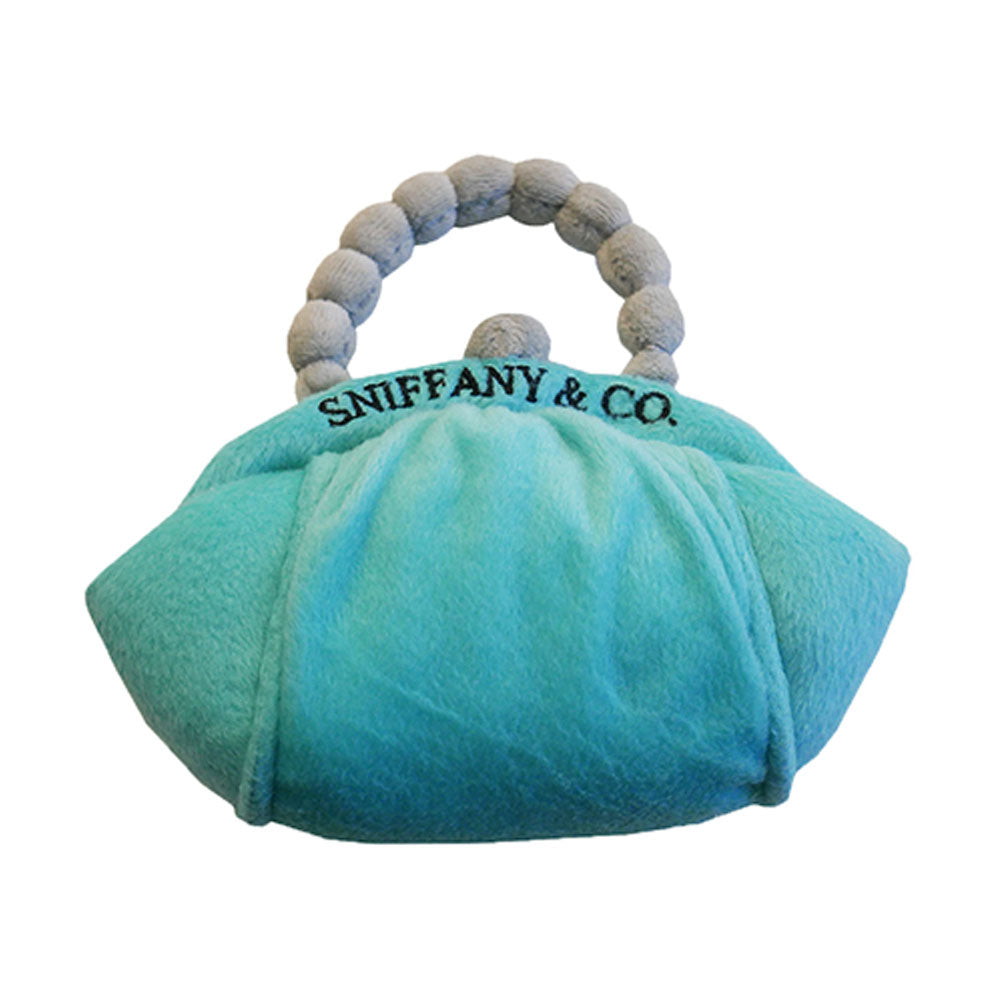 Designer Sniffany Purse Dog Toy - Plush Squeaky Chew Toy for Chic Pups