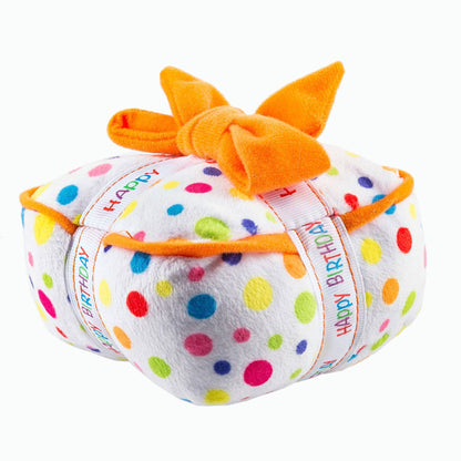 Haute Diggity Dog Plush Happy Birthday Gift Box Squeaker Toy for Pups