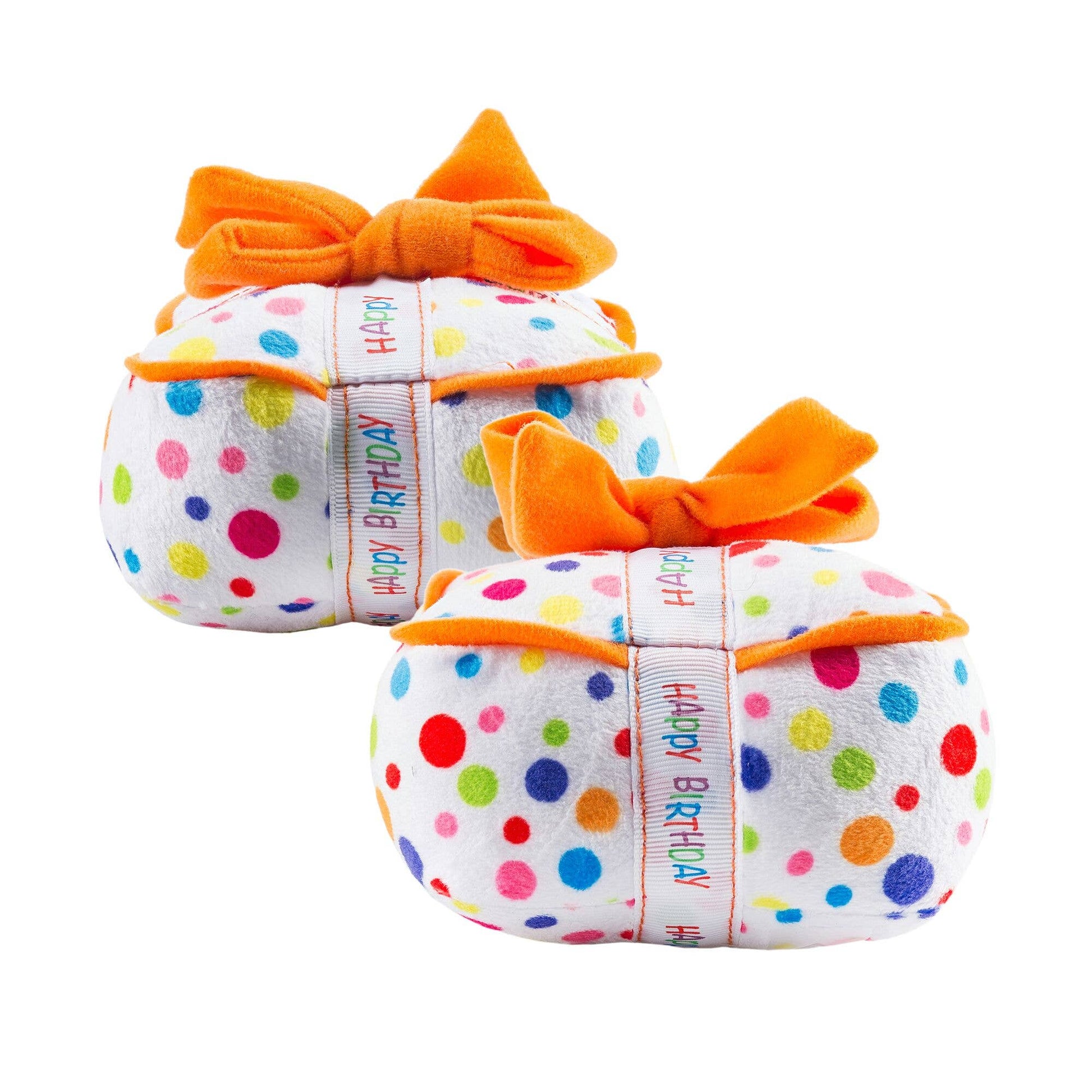 Haute Diggity Dog Plush Happy Birthday Gift Box Squeaker Toy for Pups