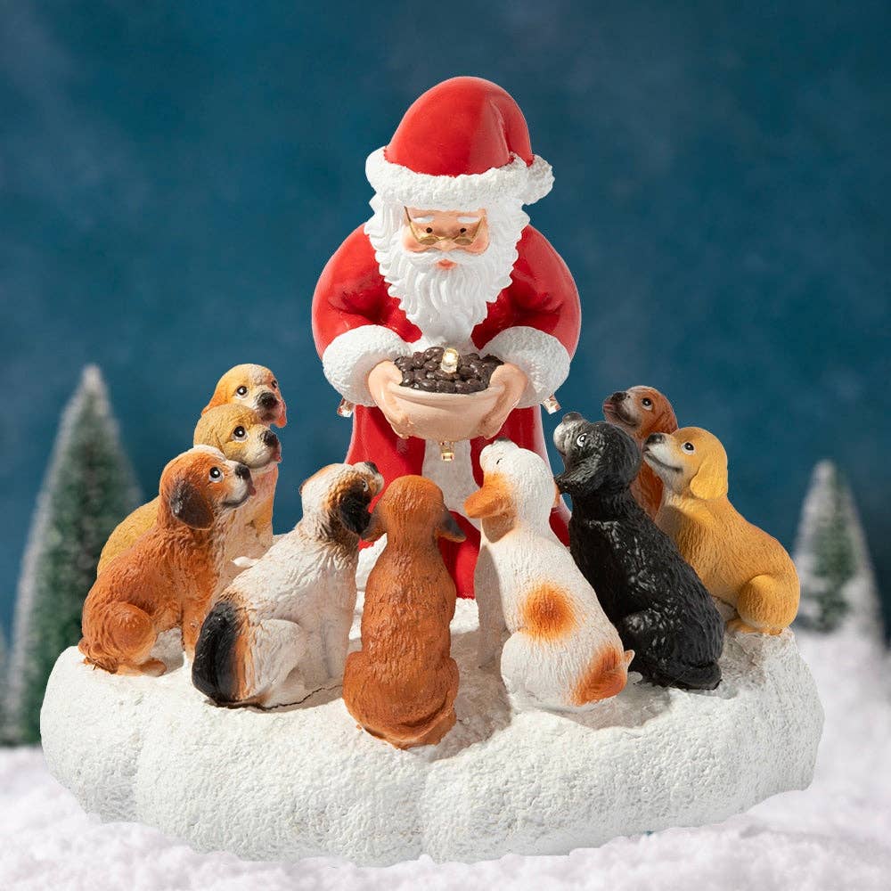 Santa’s Light Of Hope- A Dog’s Christmas Wish Inspirational Collectible Figurine- Helps Feed Shelter Dogs in Need -Faire