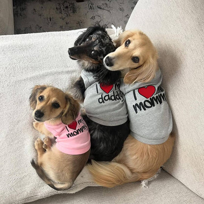 Gray I Love Mommy ® Gray Dog T-Shirt – Cute Pet Outfit for Dogs
