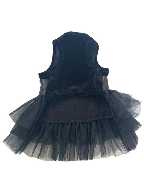 Elegant Black Velvet Dog Tutu Dress for Holiday Parties & Special Occasions