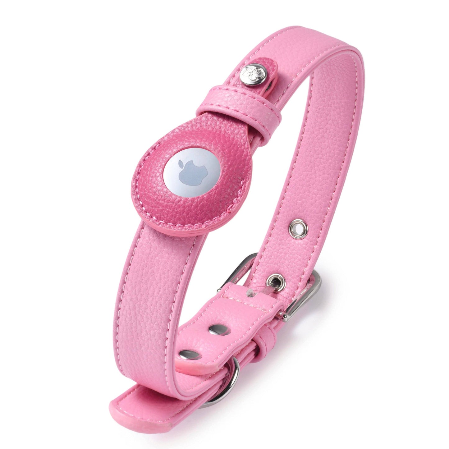 Silver-Powered Freshness Microfiber Vegan Leather AirTag Dog Collar
