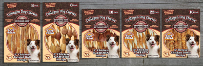 Butcher Shop Collagen Dog Chews 5" Chicken Twists 22-Pk
