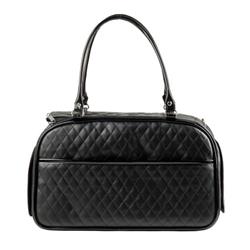 Petote Marlee 2 Black Quilted Designer Dog Carrier Bag Crossbody Strap Airline Approved