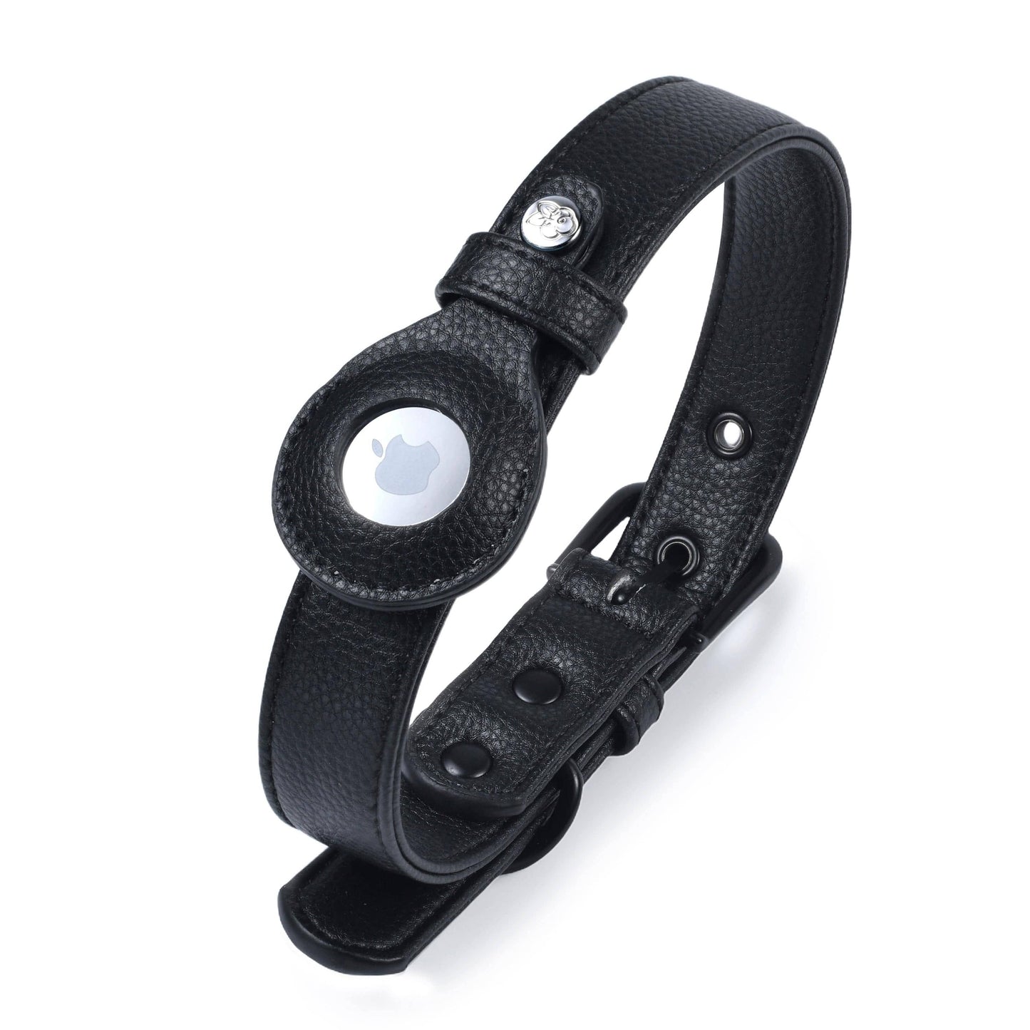 Silver-Powered Freshness Microfiber Vegan Leather AirTag Dog Collar
