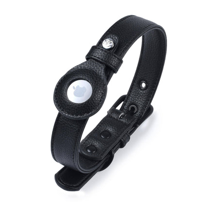 Silver-Powered Freshness Microfiber Vegan Leather AirTag Dog Collar