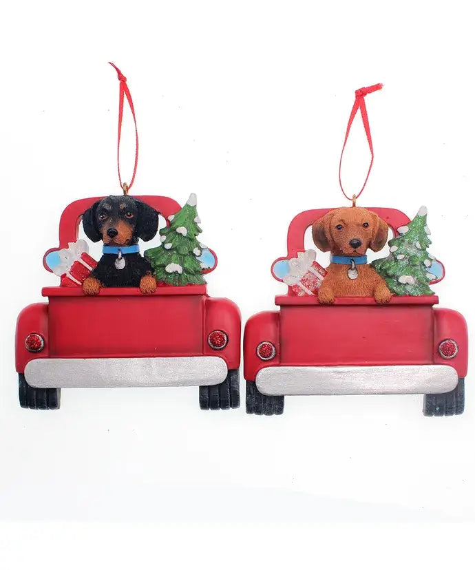 5.5" DACHSHUND IN BACK OF TRUCK 2/A