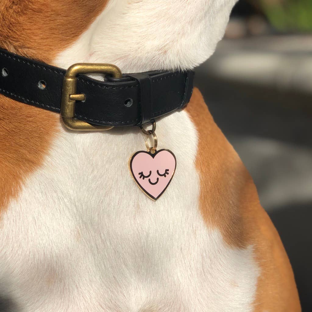 Smiling Heart Pet ID Tag Includes Free Engraving