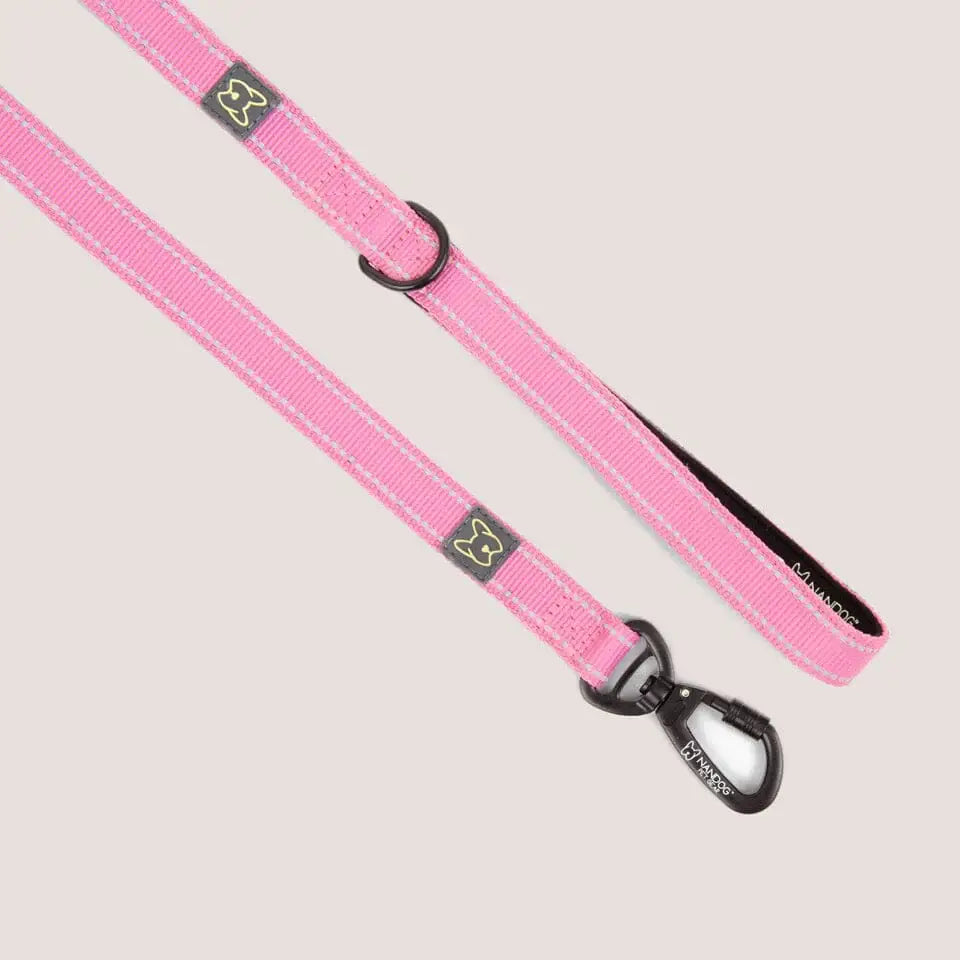 NANDOG Anti-Push Sport Dog Leash With Neoprene Handle - PINK