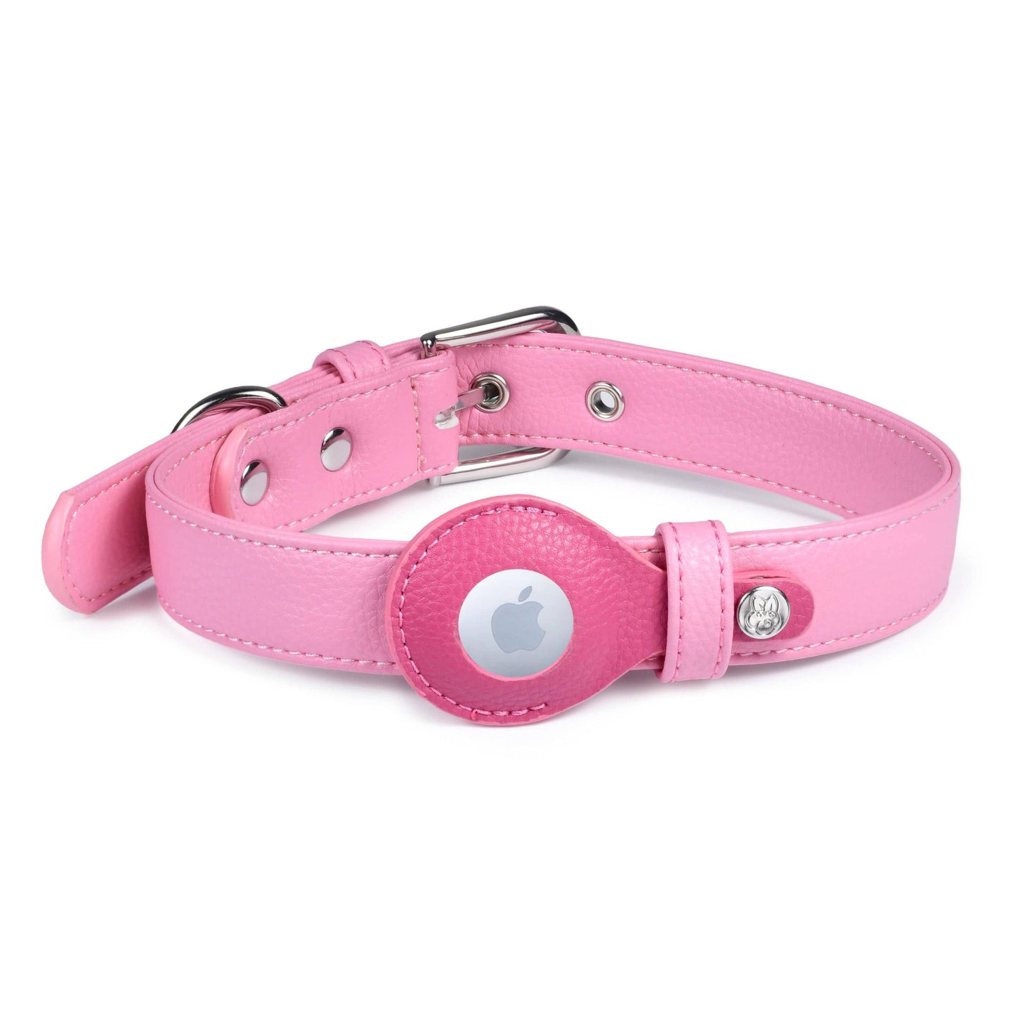 Silver-Powered Freshness Microfiber Vegan Leather AirTag Dog Collar