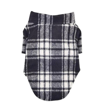 Flannel Dog Shirt - Black and White Plaid