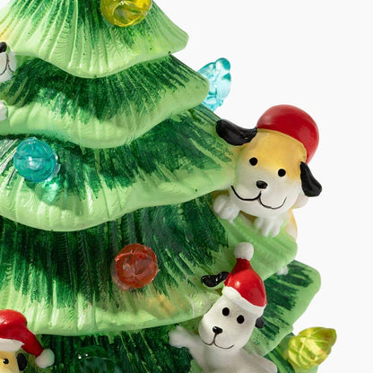 My Christmas Wish Is A Forever Home For Every Dog- Hand Crafted Light Up Resin Christmas Tree -Faire