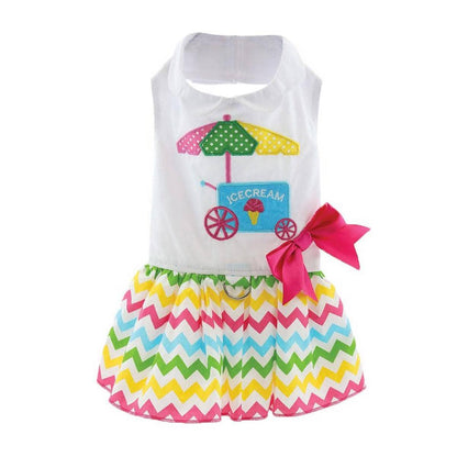 Ice Cream Cart Harness Dog Dress w/ Matching Leash 50% OFF!