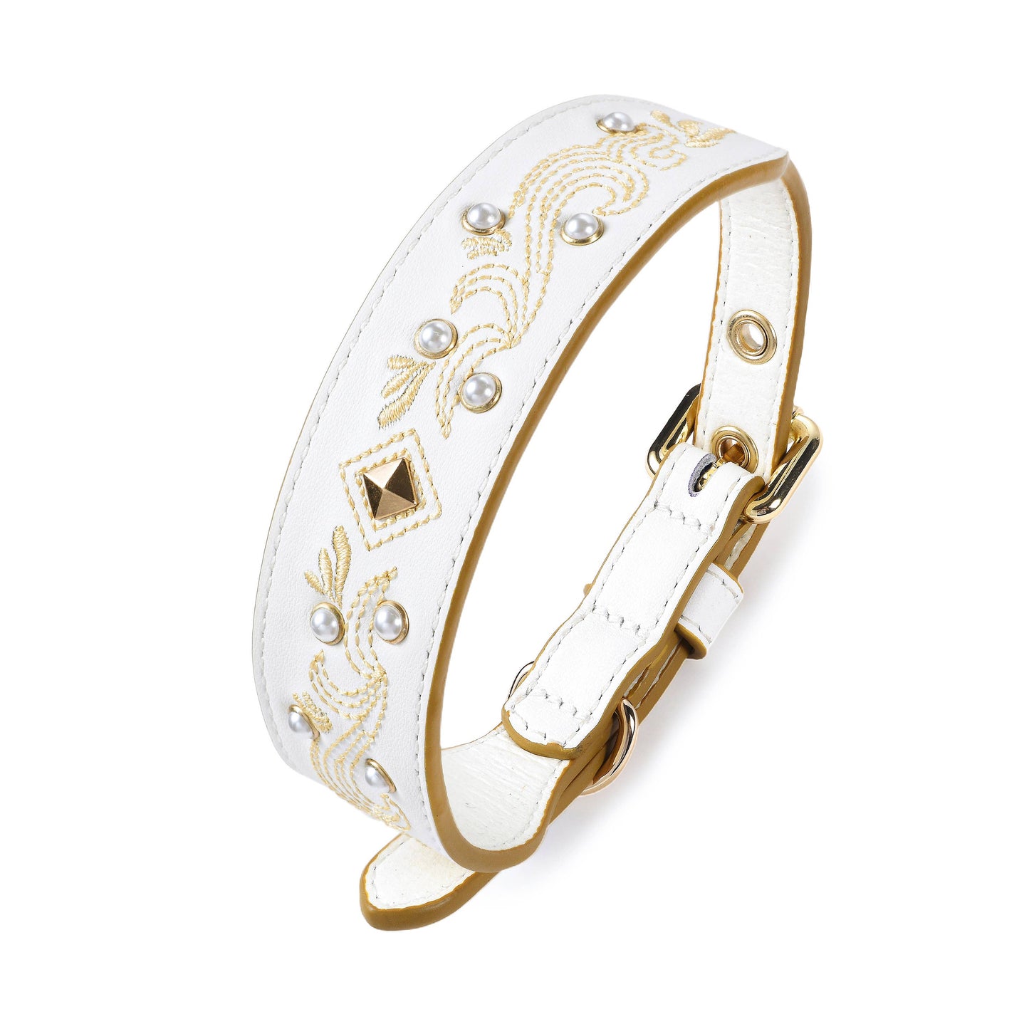 White Collar Western Style Premium Leather