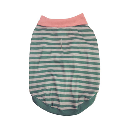 Hip Doggie - Max's Closet Green Stripe with Pink Collar Polo