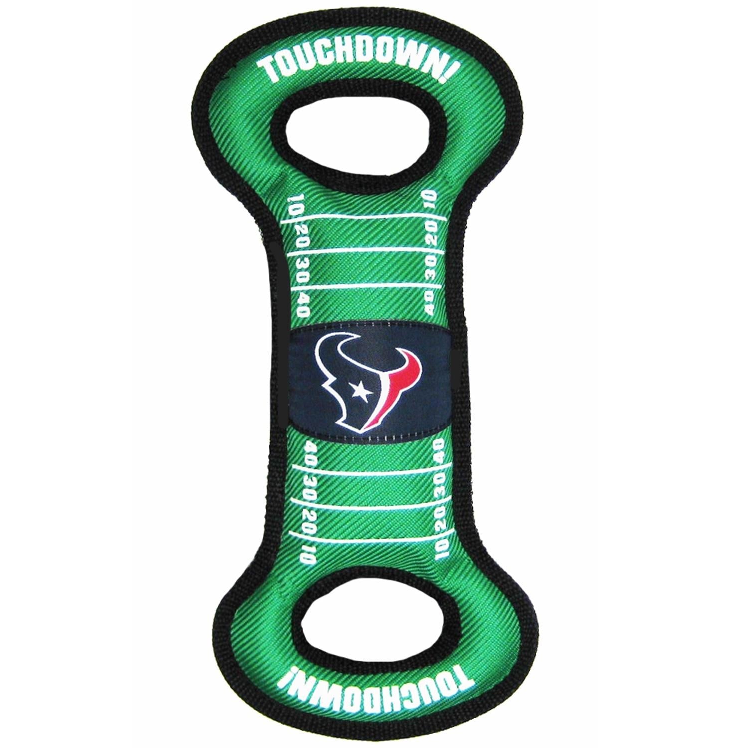 Houston Texans NFL Durable Tug Squeaker Dog Toy Football Field Design