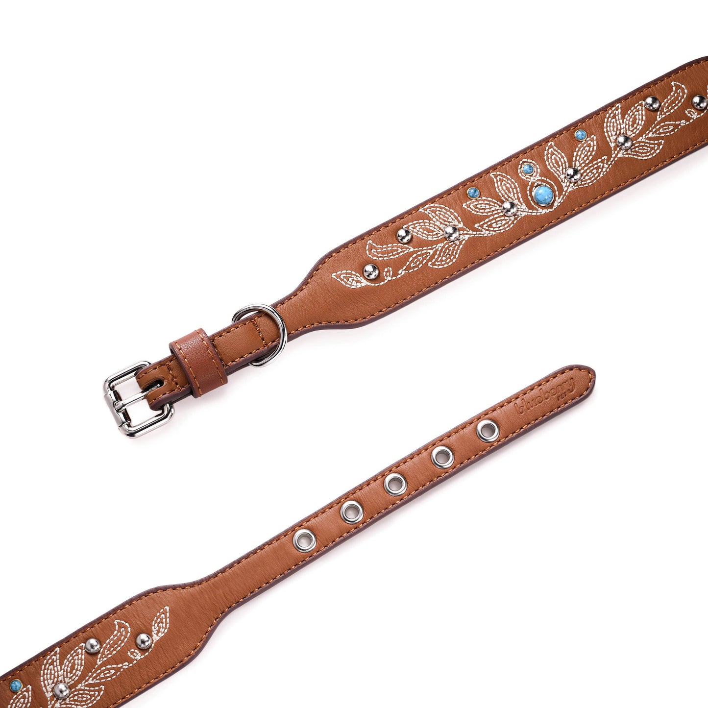 Tan/Brown Collar Western Style Premium Leather Collar - Western Style