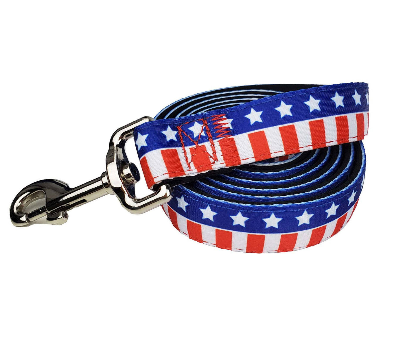 USA Patriotic Adjustable Dog Collar with matching Lead