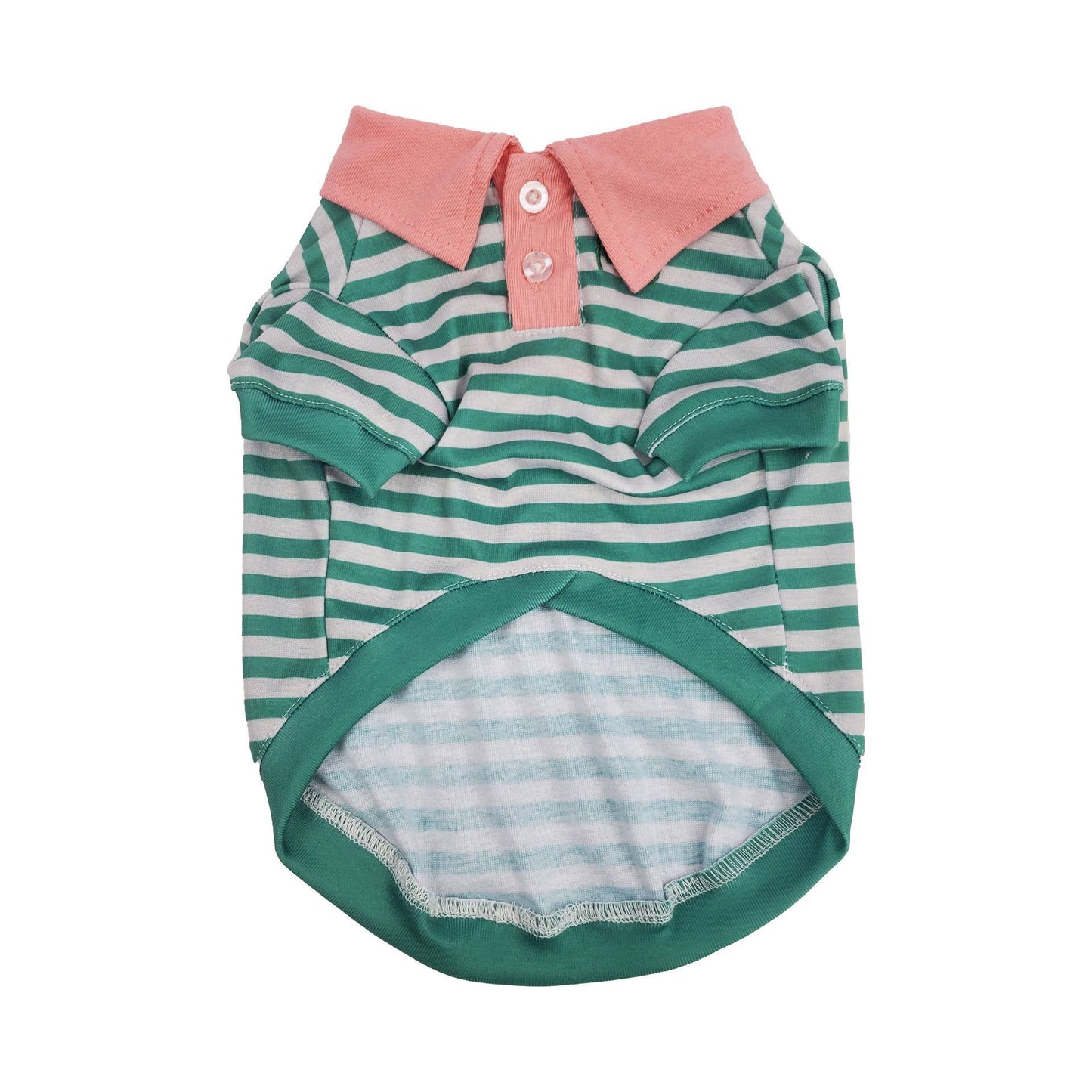 Hip Doggie - Max's Closet Green Stripe with Pink Collar Polo