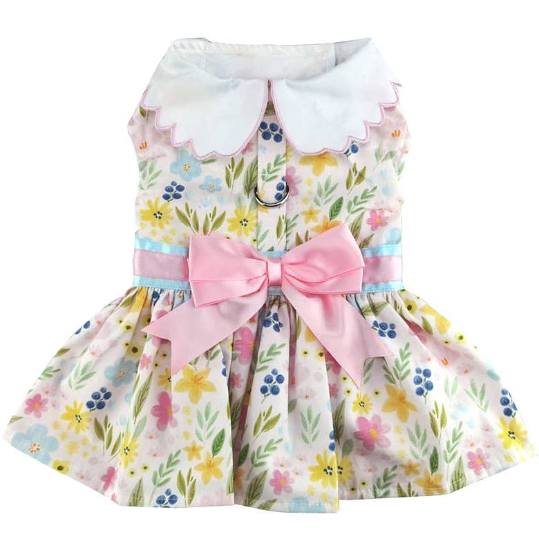 Pastel Meadow Dog Dress with Matching Leash SALE 50% OFF!