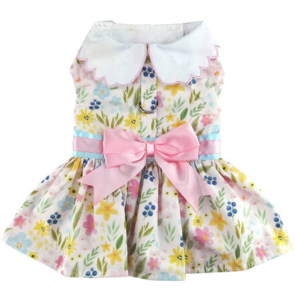 Pastel Meadow Dog Dress with Matching Leash SALE 50% OFF!