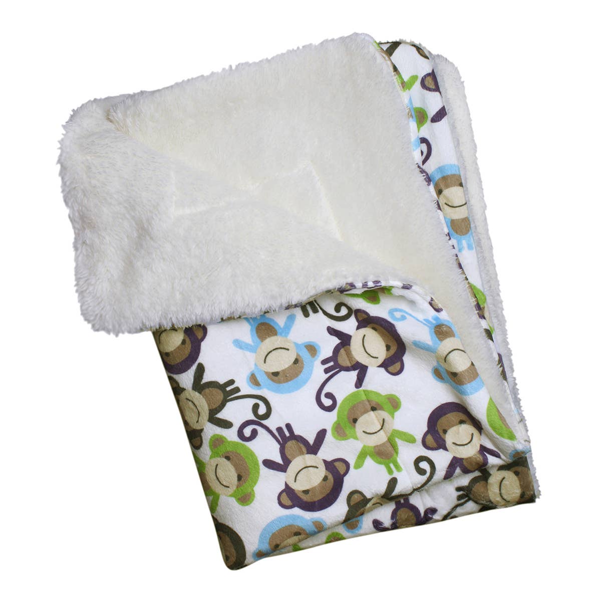 Double Layered Ultra Soft Minky/Plush Monkey Blanket