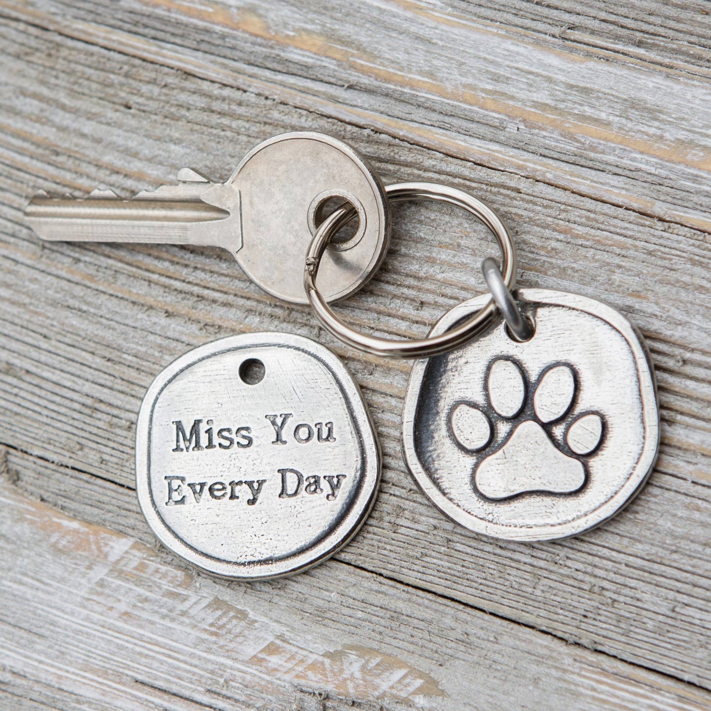 Pawprints Left By You Memorial Keychain USA Pewter  6079