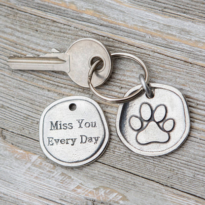 Pawprints Left By You Memorial Keychain USA Pewter  6079
