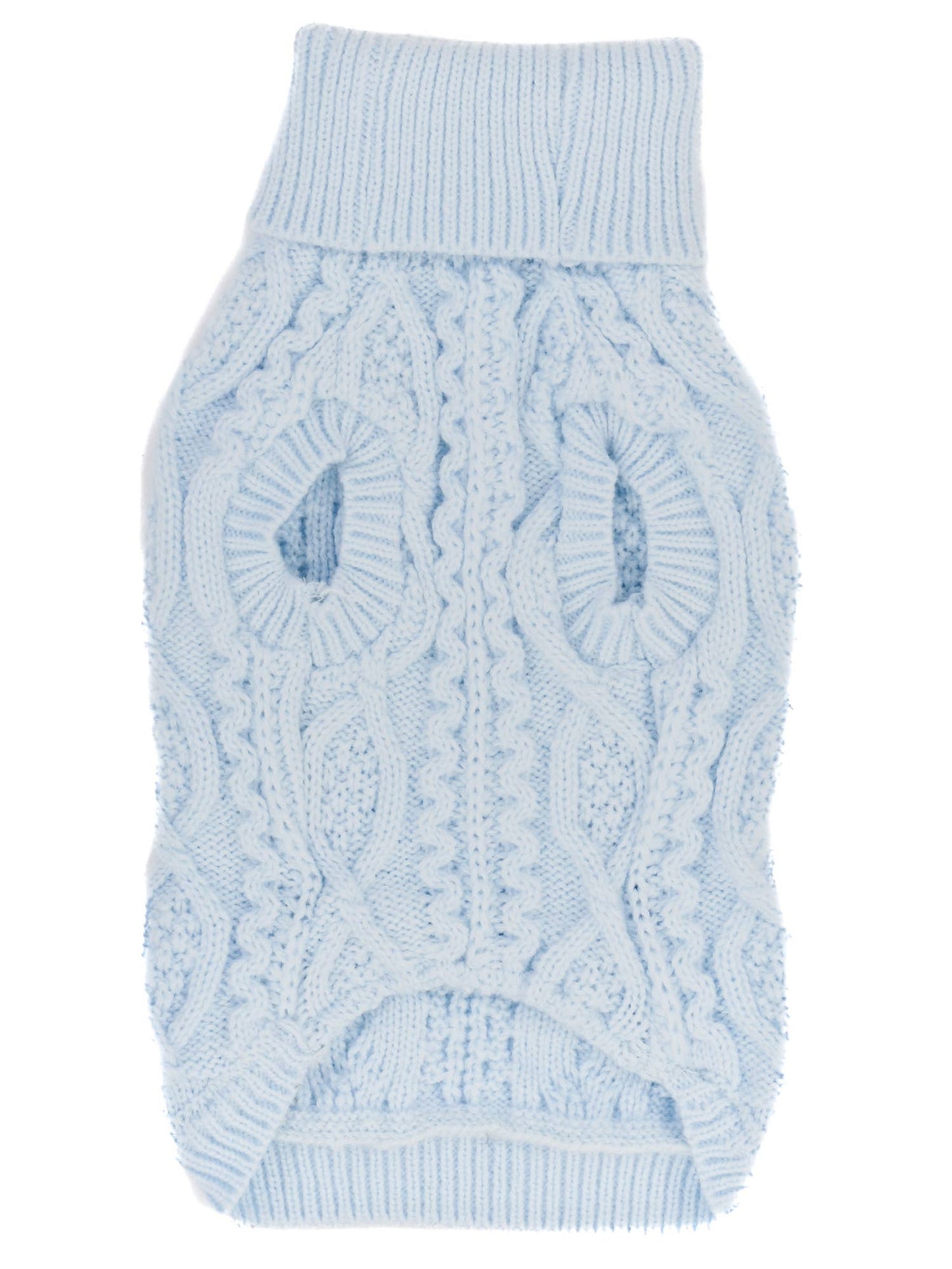 Cable Knit Sweater Powder Blue – Soft & Warm Dog Apparel