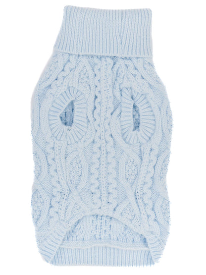Cable Knit Sweater Powder Blue – Soft & Warm Dog Apparel