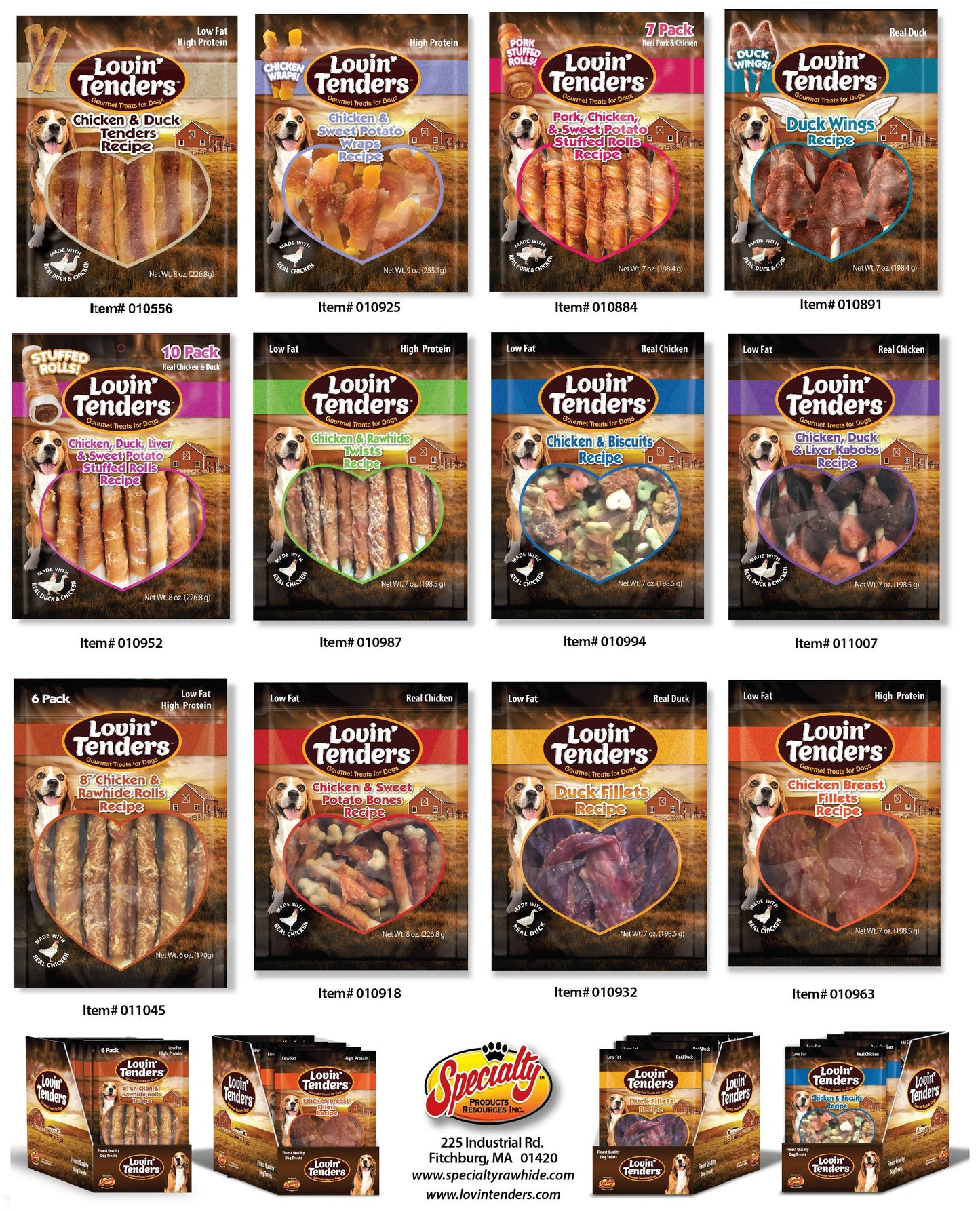 Lovin' Tenders Chicken, Duck, Liver, Sweet Potato Rolls 10Pk