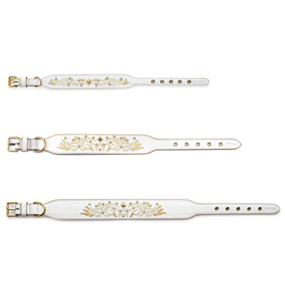 White Collar Western Style Premium Leather