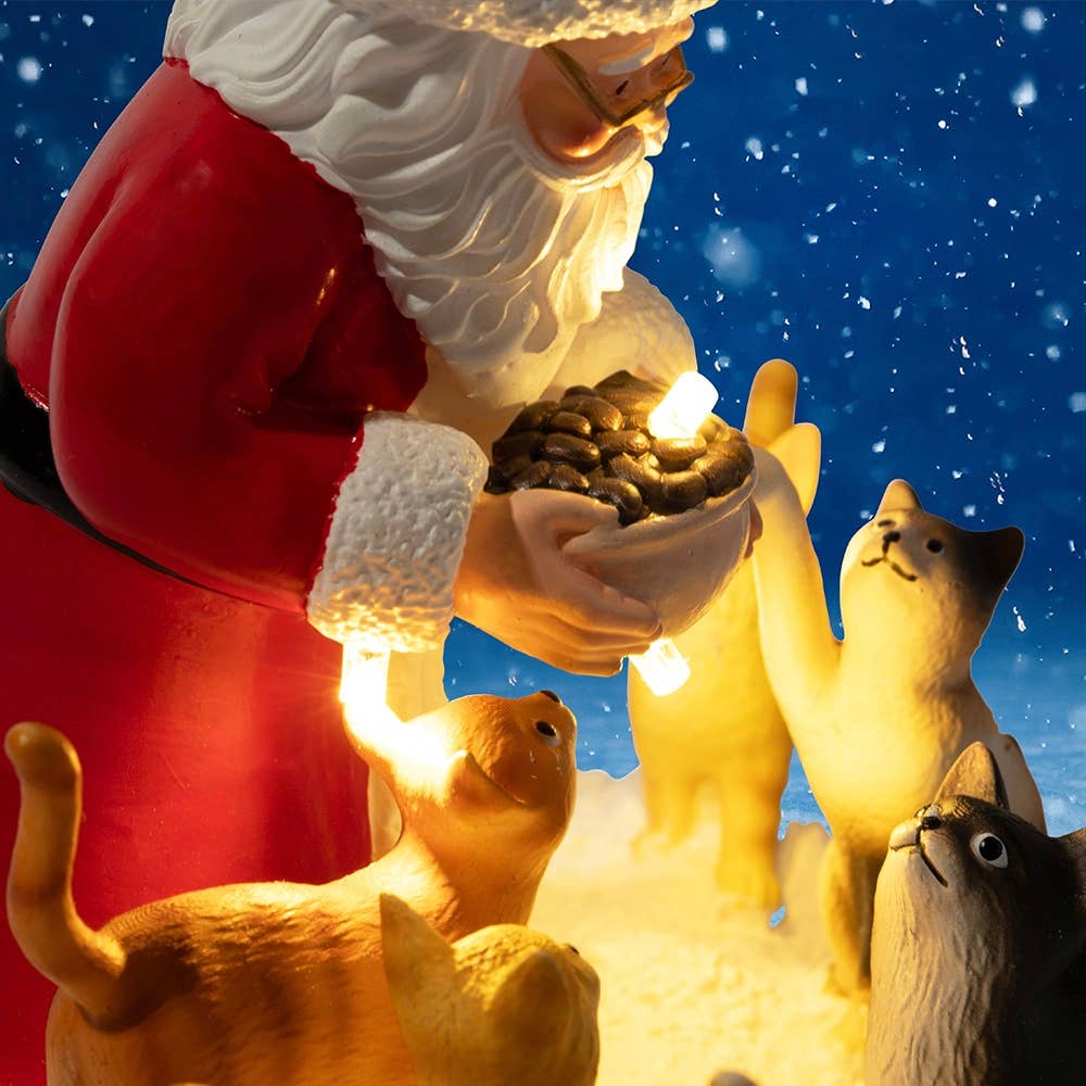 Santa’s Light Of Hope- A Cat’s Christmas Wish Inspirational Collectible Figurine- Helps Feed Shelter Cats in Need -Faire