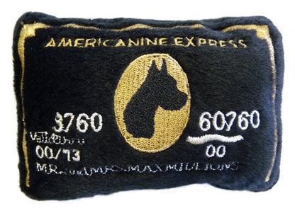Americanine Express Bark Card Plush Squeaky Dog Toy – Fun Pet Chew Plaything