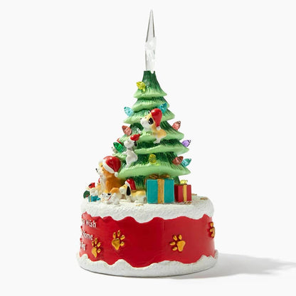 My Christmas Wish Is A Forever Home For Every Dog- Hand Crafted Light Up Resin Christmas Tree -Faire