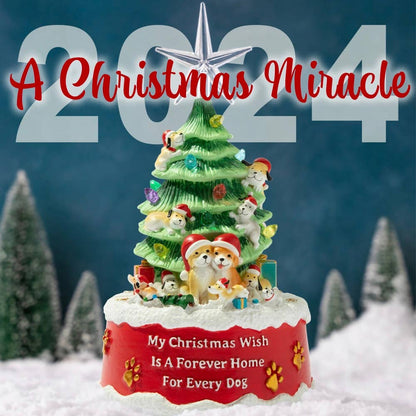 My Christmas Wish Is A Forever Home For Every Dog- Hand Crafted Light Up Resin Christmas Tree -Faire