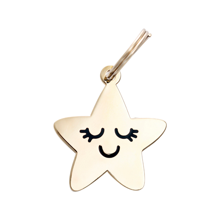 Smiling Star Pet ID Tag Includes Free Engraving