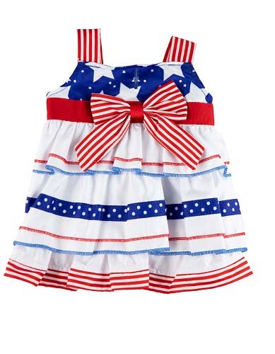 Max's Closet Stars & Stripes Ruffle Dress SALE 50% OFF